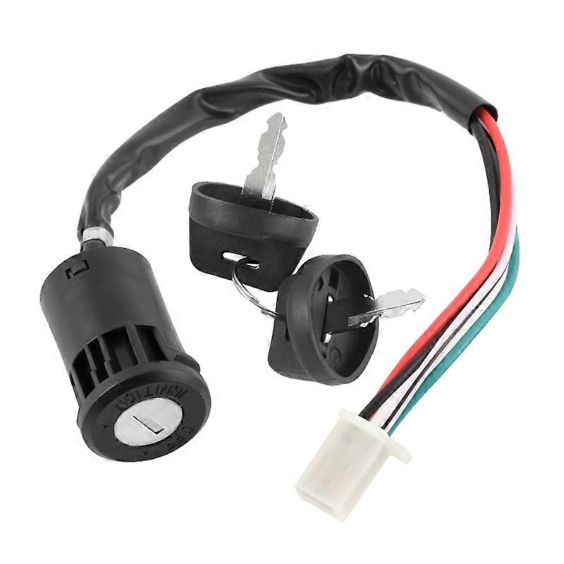 Motorcycle Off Road 4 Wires Ignition Key Barrel-Switch with Key Suitable for ATV Go Kart Scrambling Motorcycle Universal T3EF