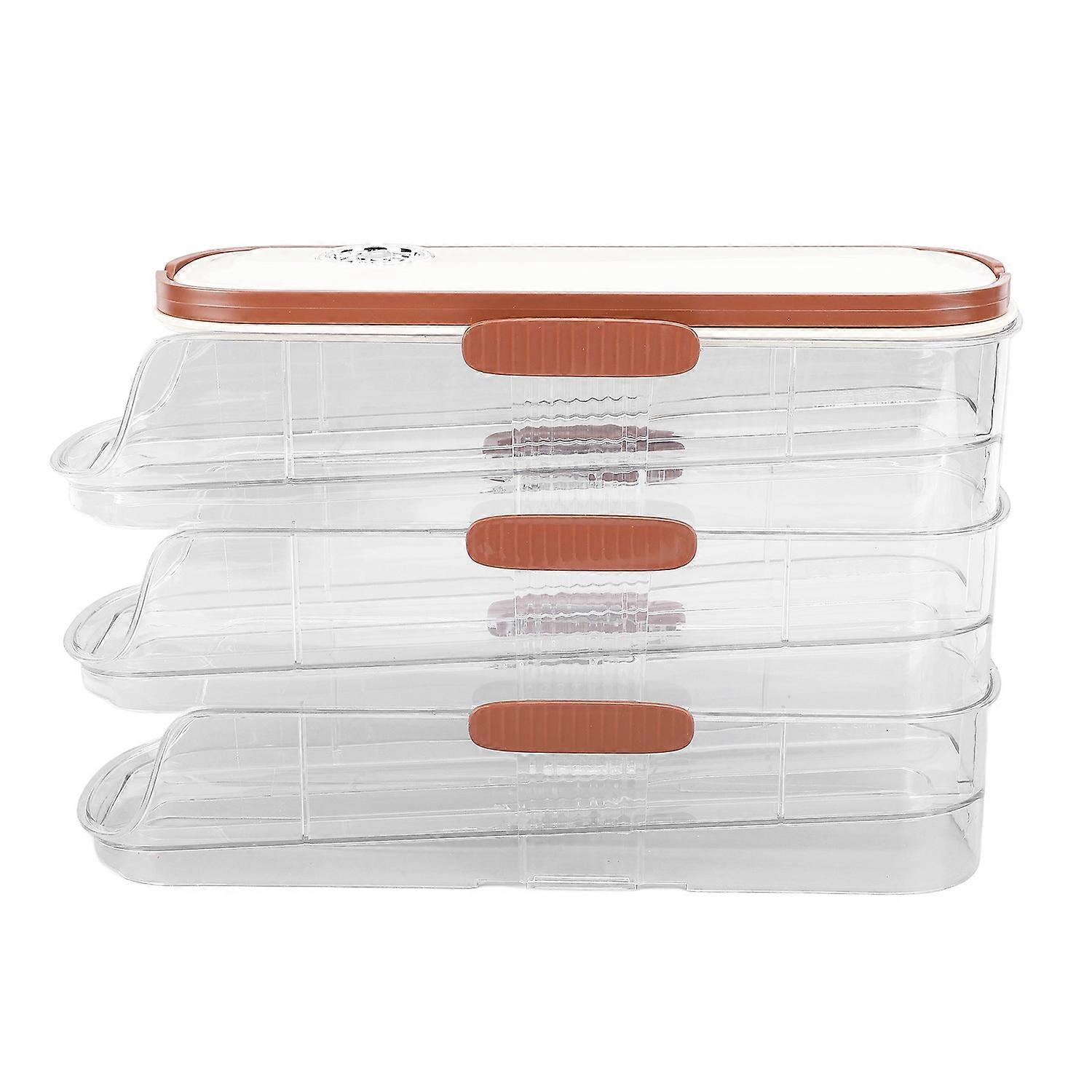 3 Layer Automatic Rolling Egg Storage Box Egg Organizer Egg Storage Container with Lid for Refrigera