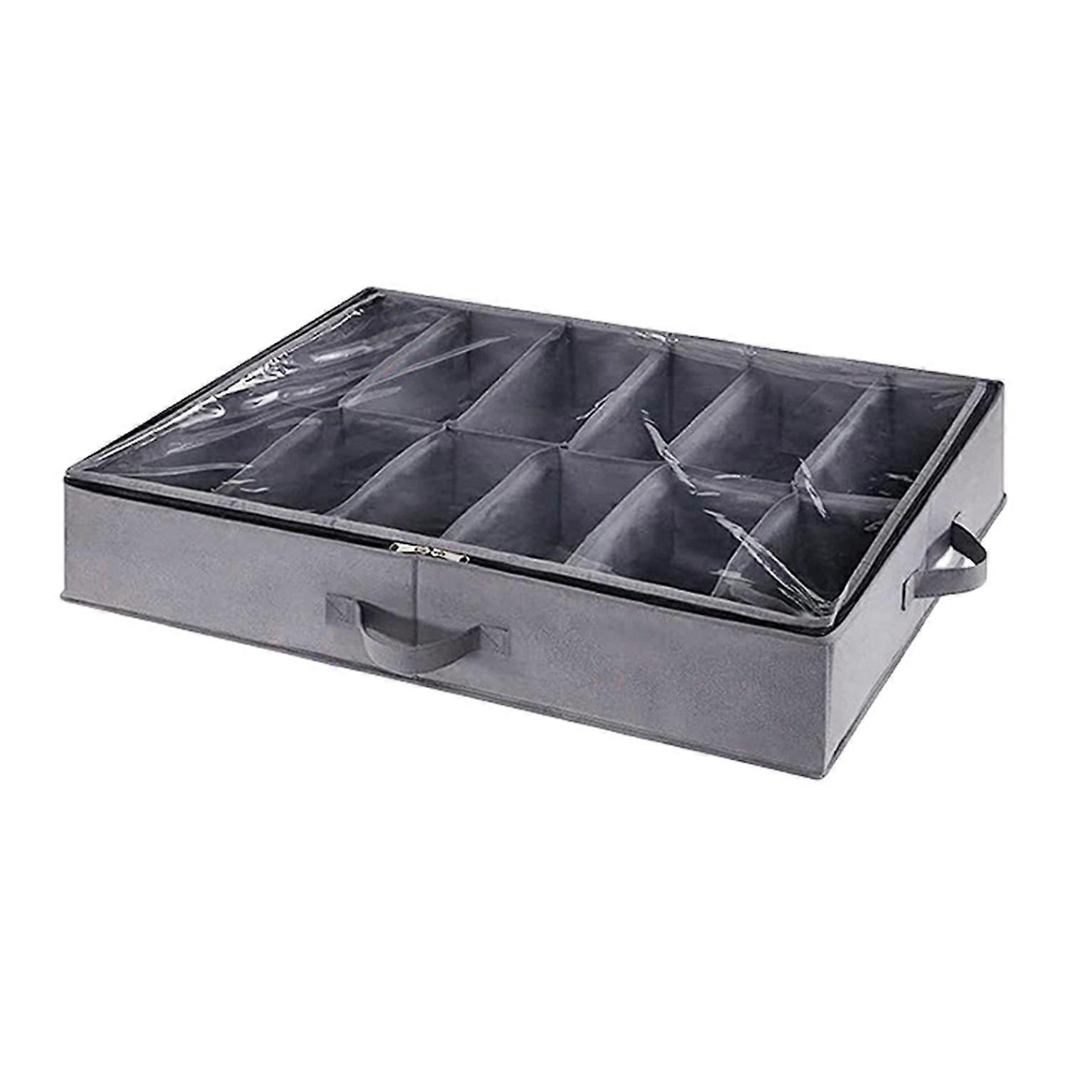 Under-Bed Shoes Storage Organizer Large Capacity Multiple Compartments Foldable Design Shoes