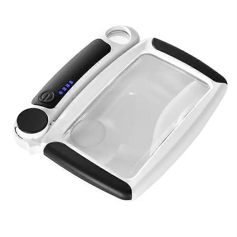 5/20/45X Magnifying Glass Lighted with 20 LEDs Rechargeable Handheld Reading Magnifying for Reading Small Font Seniors