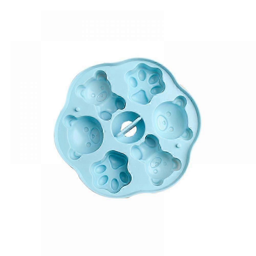 Silicone Jelly Mold Cat Paw Bear Shape with Lid for Ice Cube Cake Pudding Home Kitchen Blue