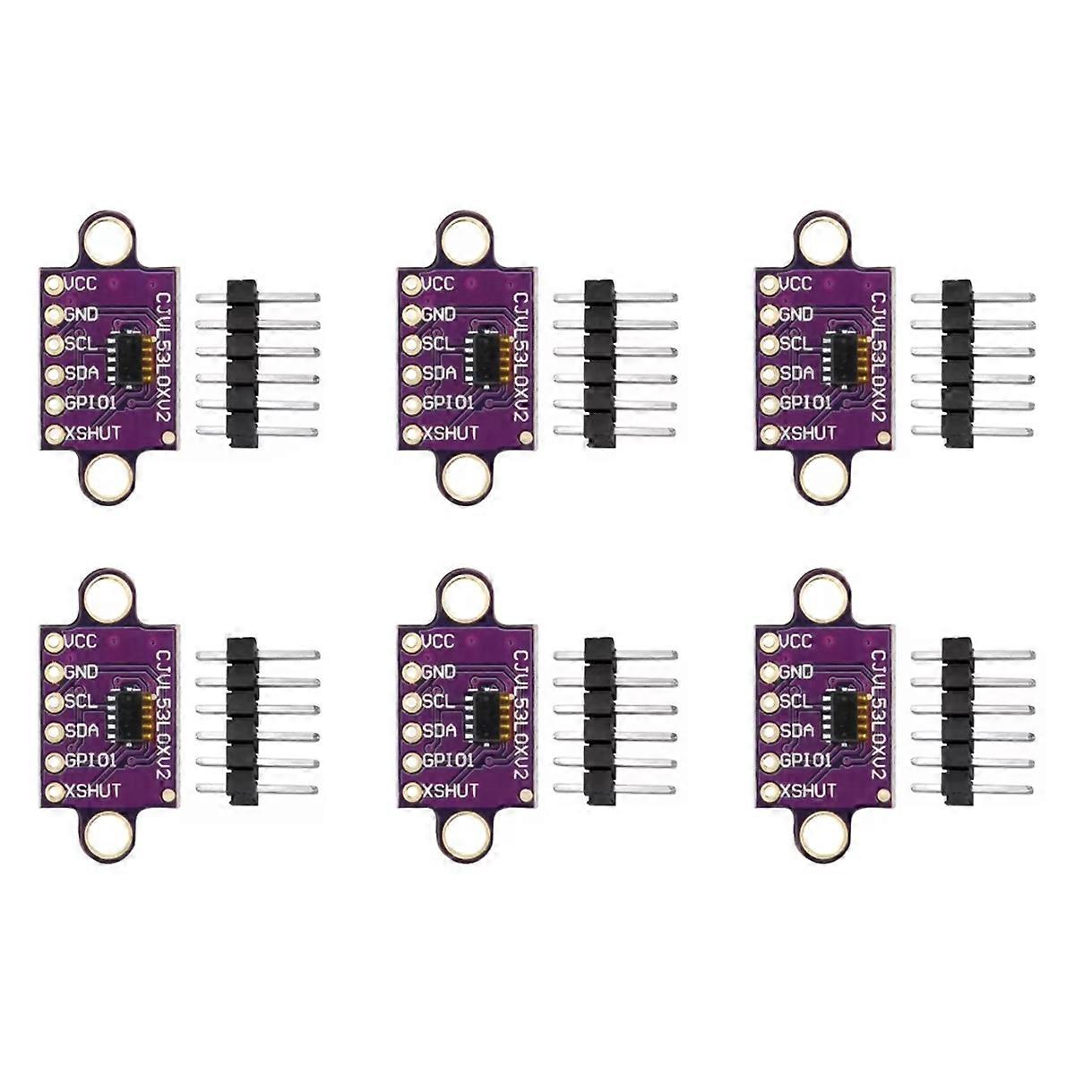 6PCS VL53L0X V2 Laser Distance Measuring Sensor Module Time-of-Flight Distance Measurement with Serial and PWM Output