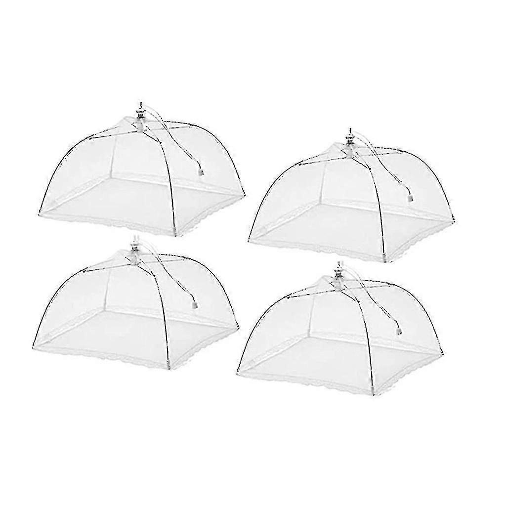 Set 4 Large Pop-up Mesh Screen Protect Food Cover Tent Dome Net Umbrella Picnic