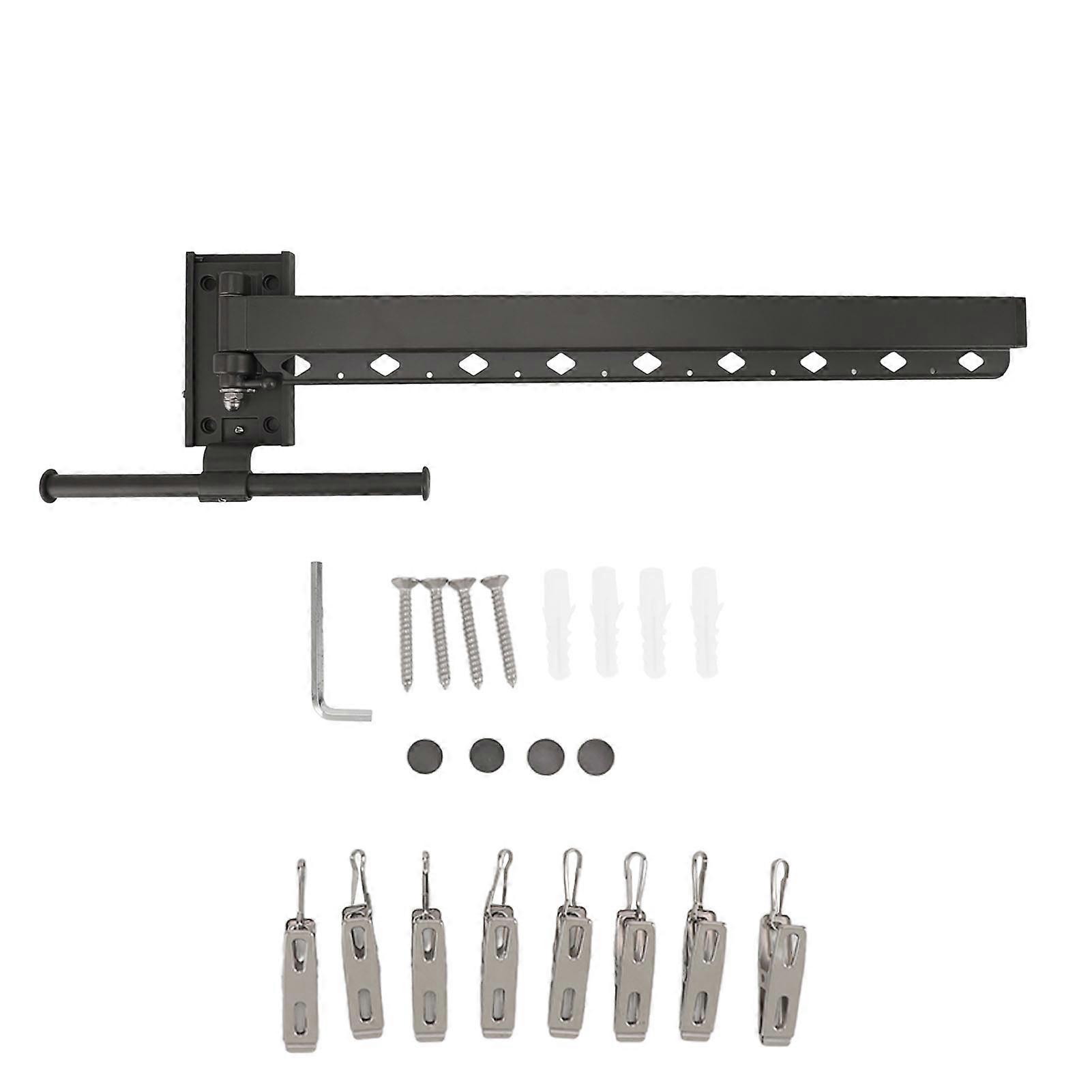 Retractable Clothes Drying Rack Windproof Space Saving Wall Mounted Foldable Laundry Drying Rack for Balcony Bedroom Bathroom