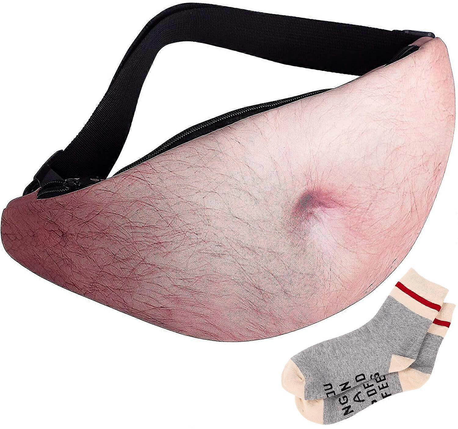 Belly Pack with Fun Socks for Dads - Lightweight, Adjustable Waist Bag with Colorful Designs and Comfortable Fit