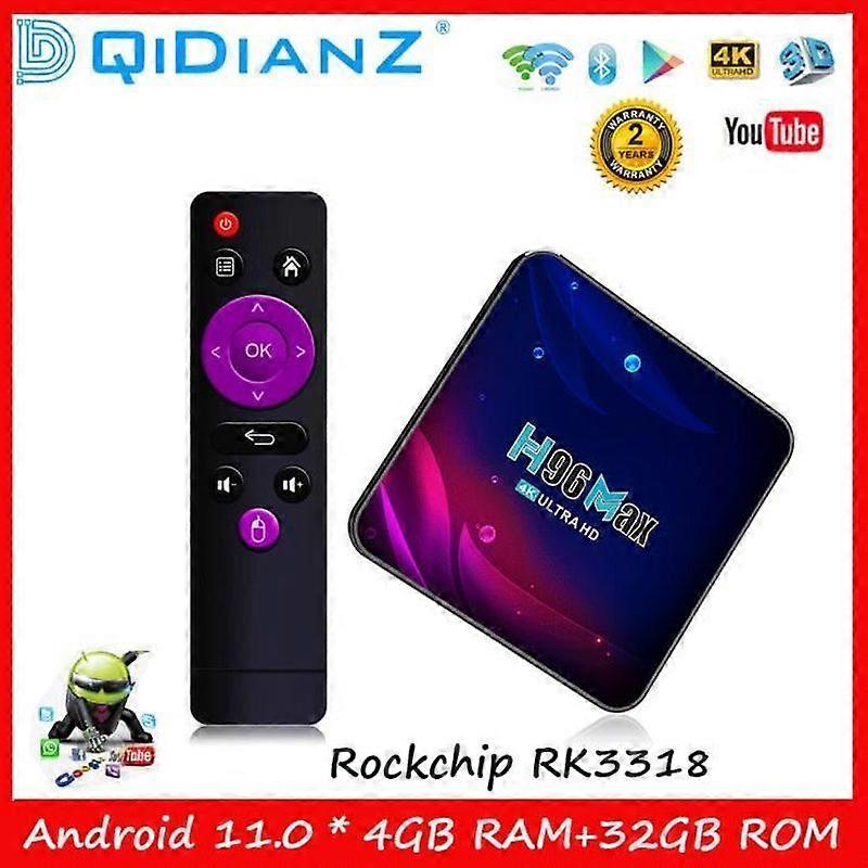 Android 110 H96MAX V11 4GB+32GB Smart TV BOX RK3318 Dual WIFI Media Player