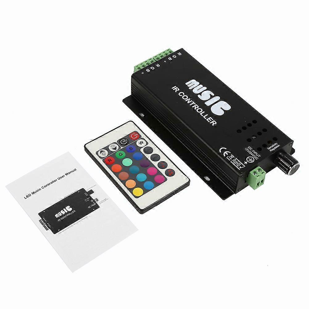 Music IR Controller Sound Sensitive for Colorful RGB Strip Lights DC12V-24V with 24 Keys Remote