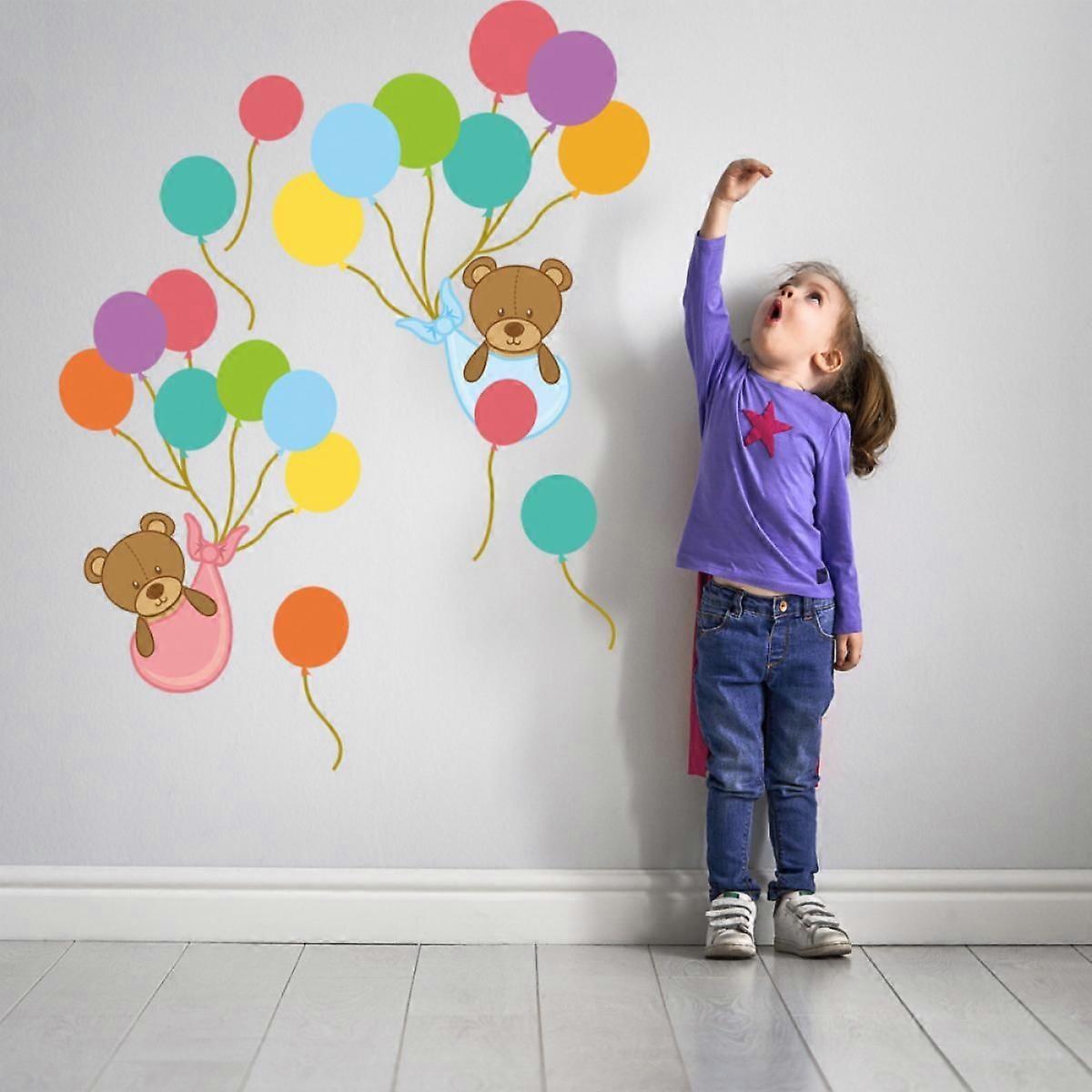 Wall Sticker Cute Bear Balloons Wall Decor Removable Decal