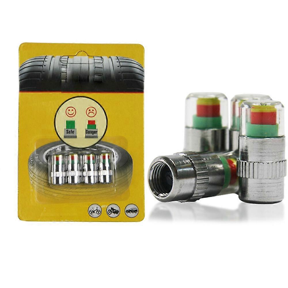 4PCS car auto tire pressure monitor tire gage alert sensor indicator valve caps