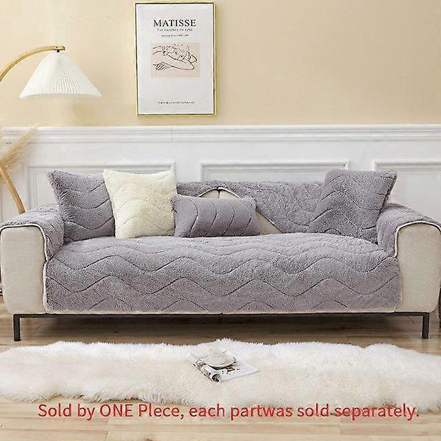 Thickened Plush Sofa Cover Nordic Simple Plush Non -Slip Sofa Cover Cushion Winter Warm Plush Dust -Proof Sofa Seat Cove