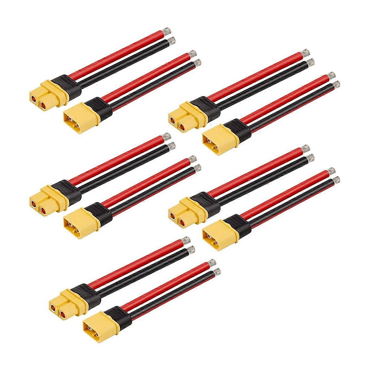 5 par XT60 Wtyk żeński i męski z przewodem silikonowym 100 mm 10AWG do baterii RC Lipo FPV Ra