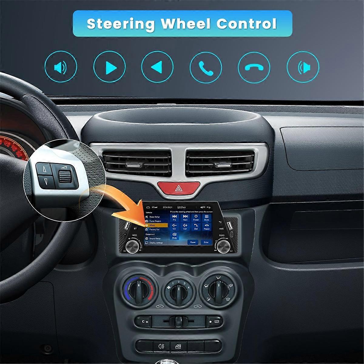 Car Radio Single Din 5 Inch Touchscreen Car Stereo with CarPlay Android Auto Mirror Link FM USB SWC