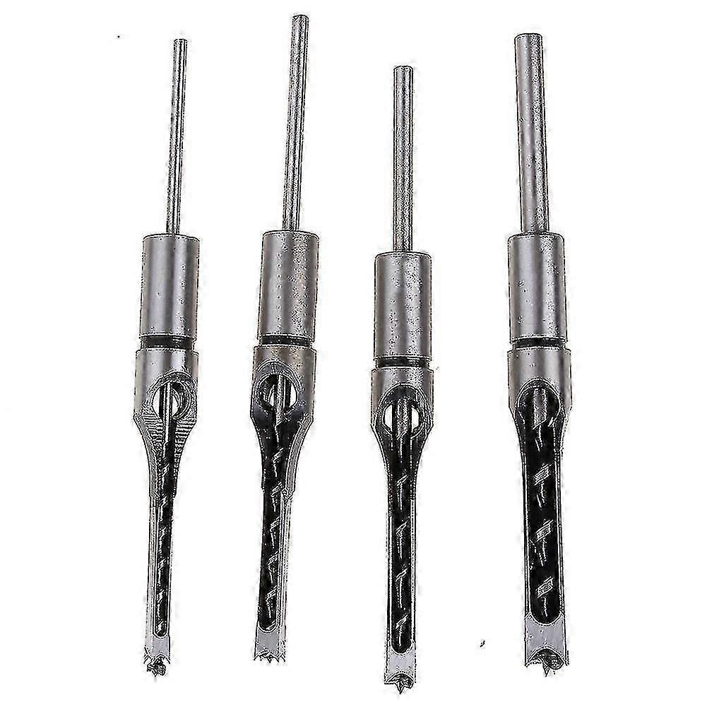 4pcs Woodworking Square Hole Drill Bits,mortise Chisel Hole Saw Drill Bit Set