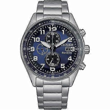 Citizen Ca0770-72L 男士 Eco-drive 计时手表,蓝色表盘,不锈钢手链