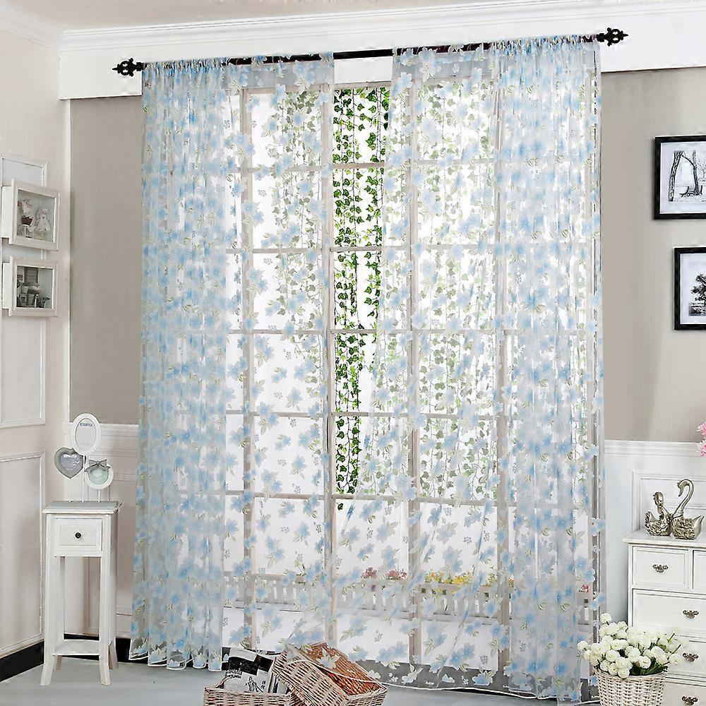 Flower Sheer Curtain Window Voile Drape Valance 1 Panel Fabric pp544