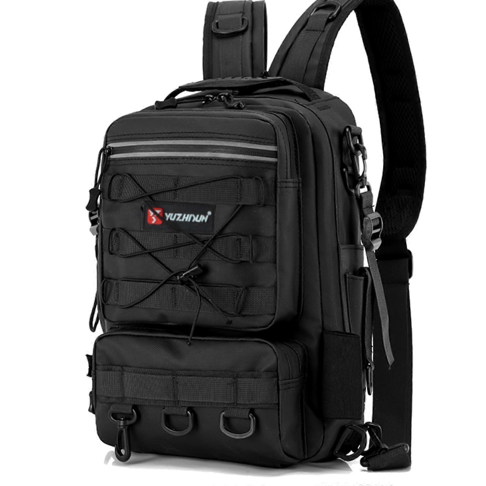 Compact Water-Resistant Fishing Backpack Small Size for Gear Storage with Multiple Compartments and Durable Material