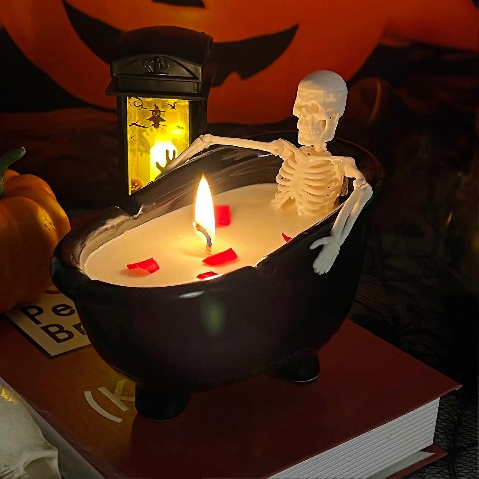 Skeleton Candles for Halloween Decorations and Spooky Party Ambiance
