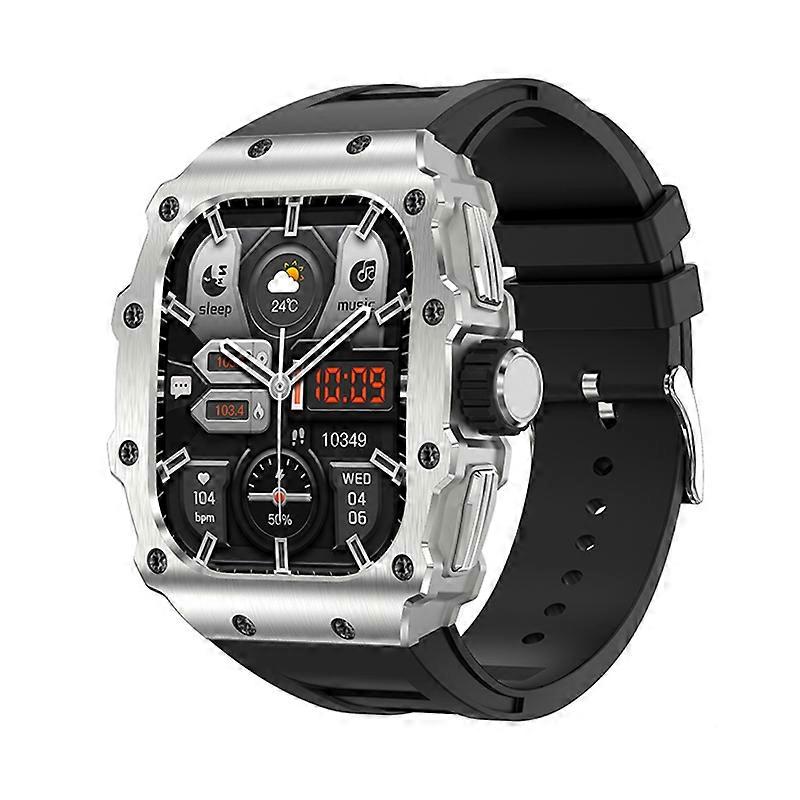 Smartwatch with Bluetooth Calling, 1.95-inch AMOLED Screen, Heart Rate, and Blood Pressure Monitoring, Sports Mode (Black)