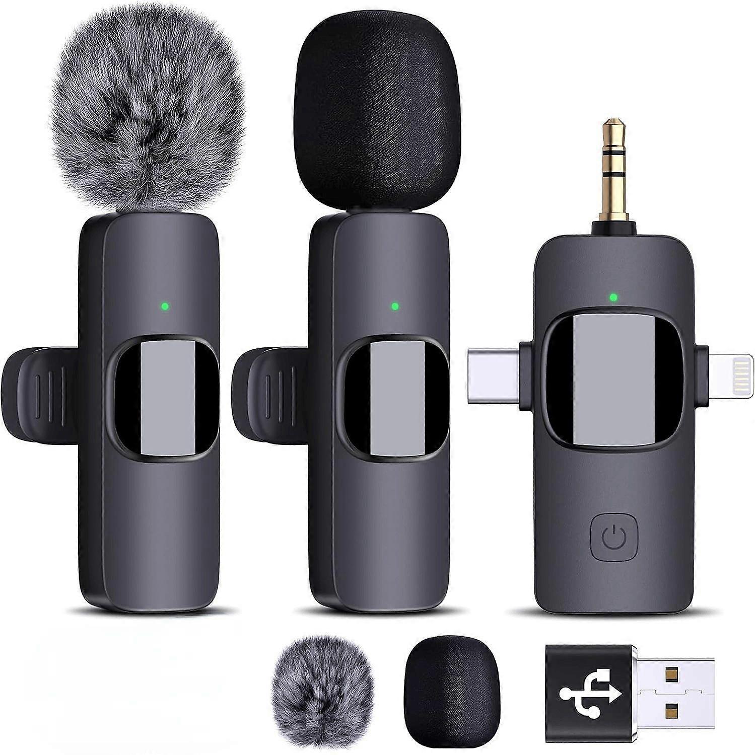 Wireless Lavalier Microphone for iPhone/Android Phone/Camera/Laptop