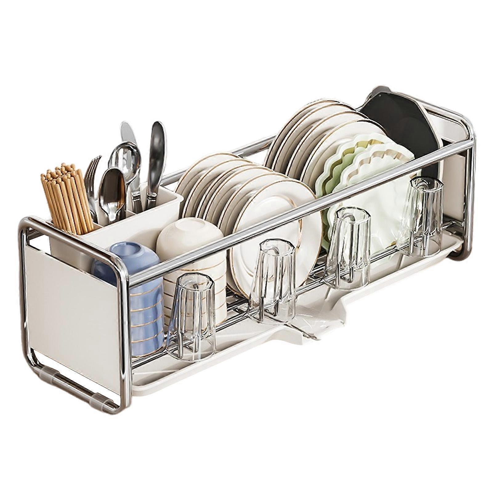 Kitchen Large Dish Drying Rack Spacious Design Large Capacity Counter Rack