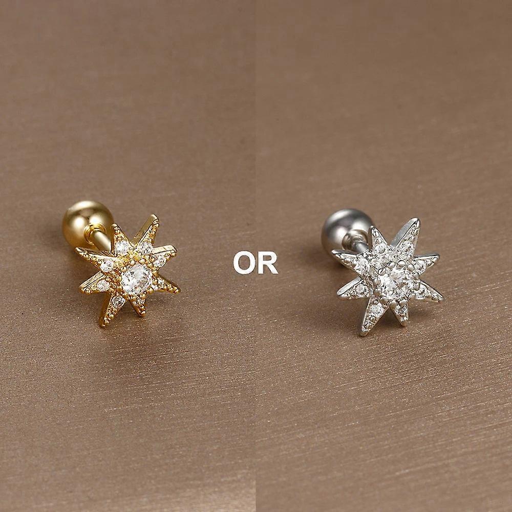 316l Stainless Steel Zircon Cartilage Helix Tragus Stud Earring Body Jewelry