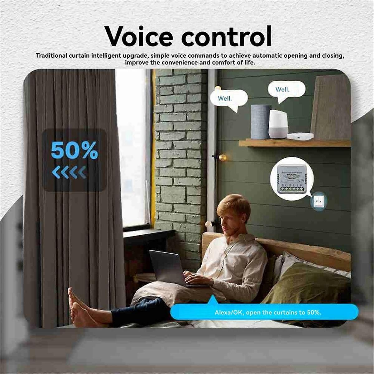 Tuya Zigbee Smart Curtain Switch for Roller Blinds &Alexa/Google Home