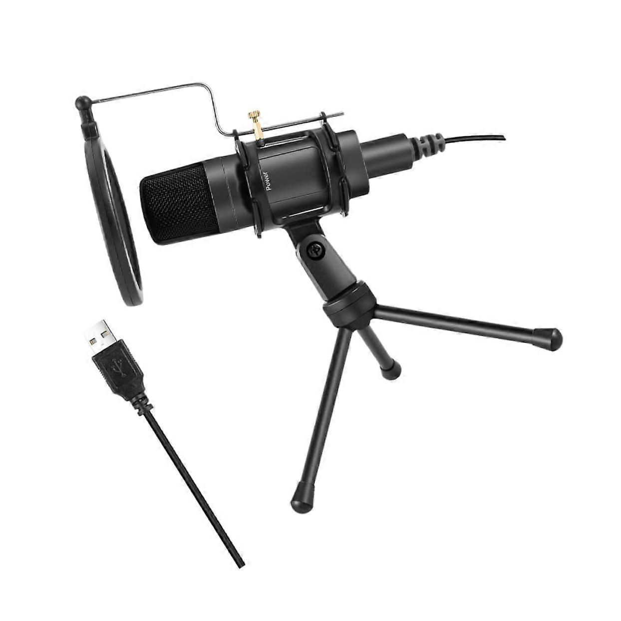 Professional Gaming Microphone Set White Condenser Mic Bracket Easy Install for Lectures Streaming