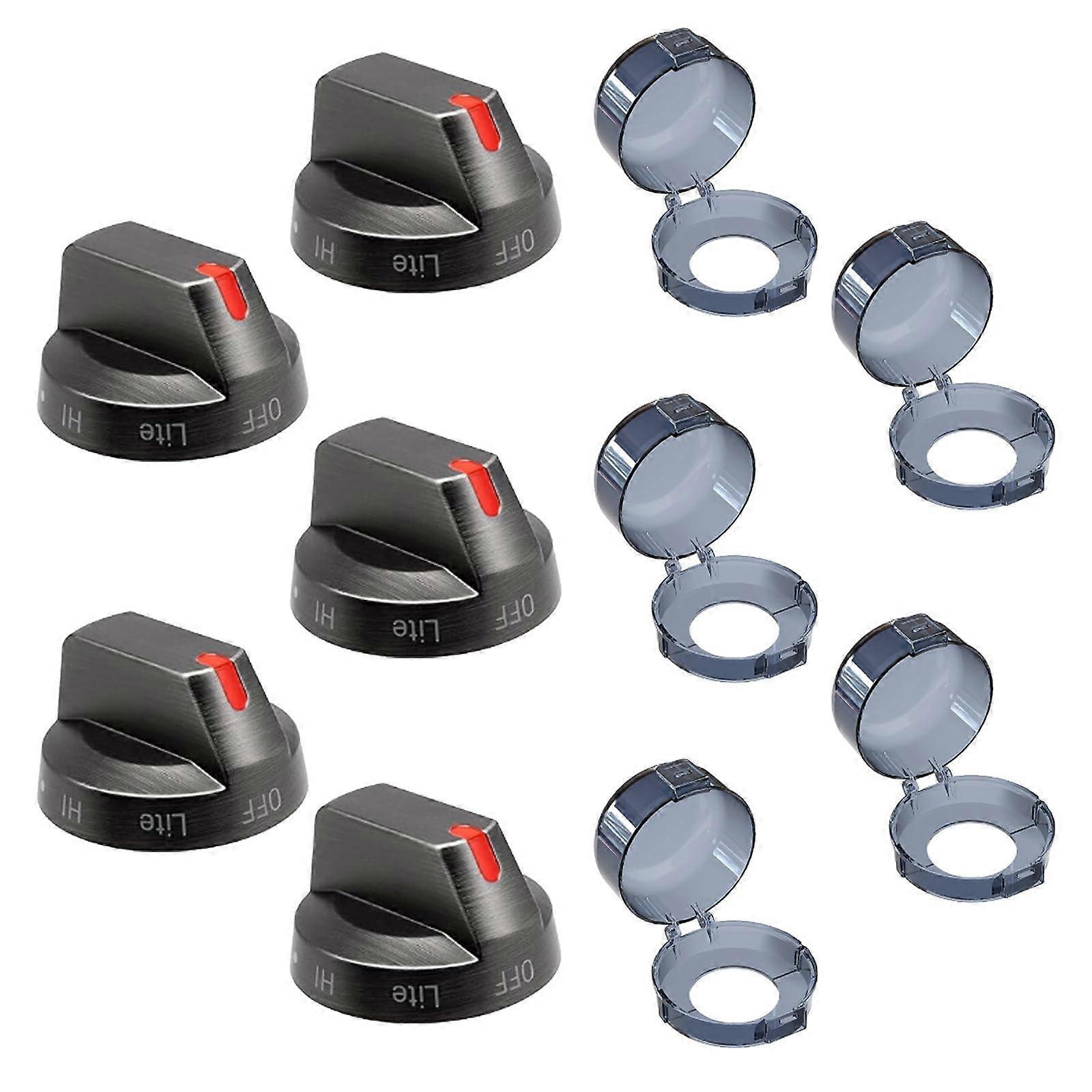 Upgraded DG64 - 00473B Knob Replacement (5 Knobs + 5 Protectors), Compatible with Sam/Sung NX58M6850SG