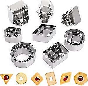 24 Pieces Geometric Cookie Cutters Set Cookie Cutters DIY Tools for Baking Small Stainless Steel Cookie Cutters