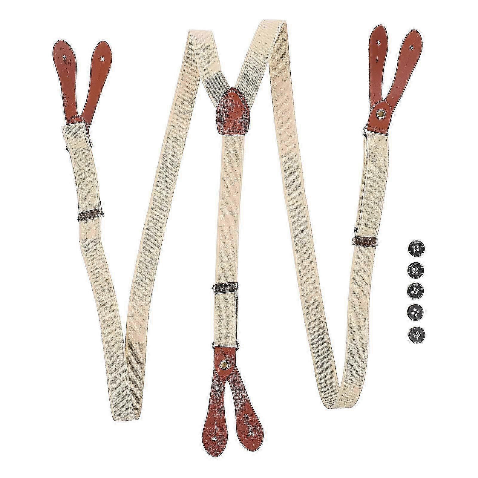 Men's Suspenders Y-Back Elastic Braces with Buttons