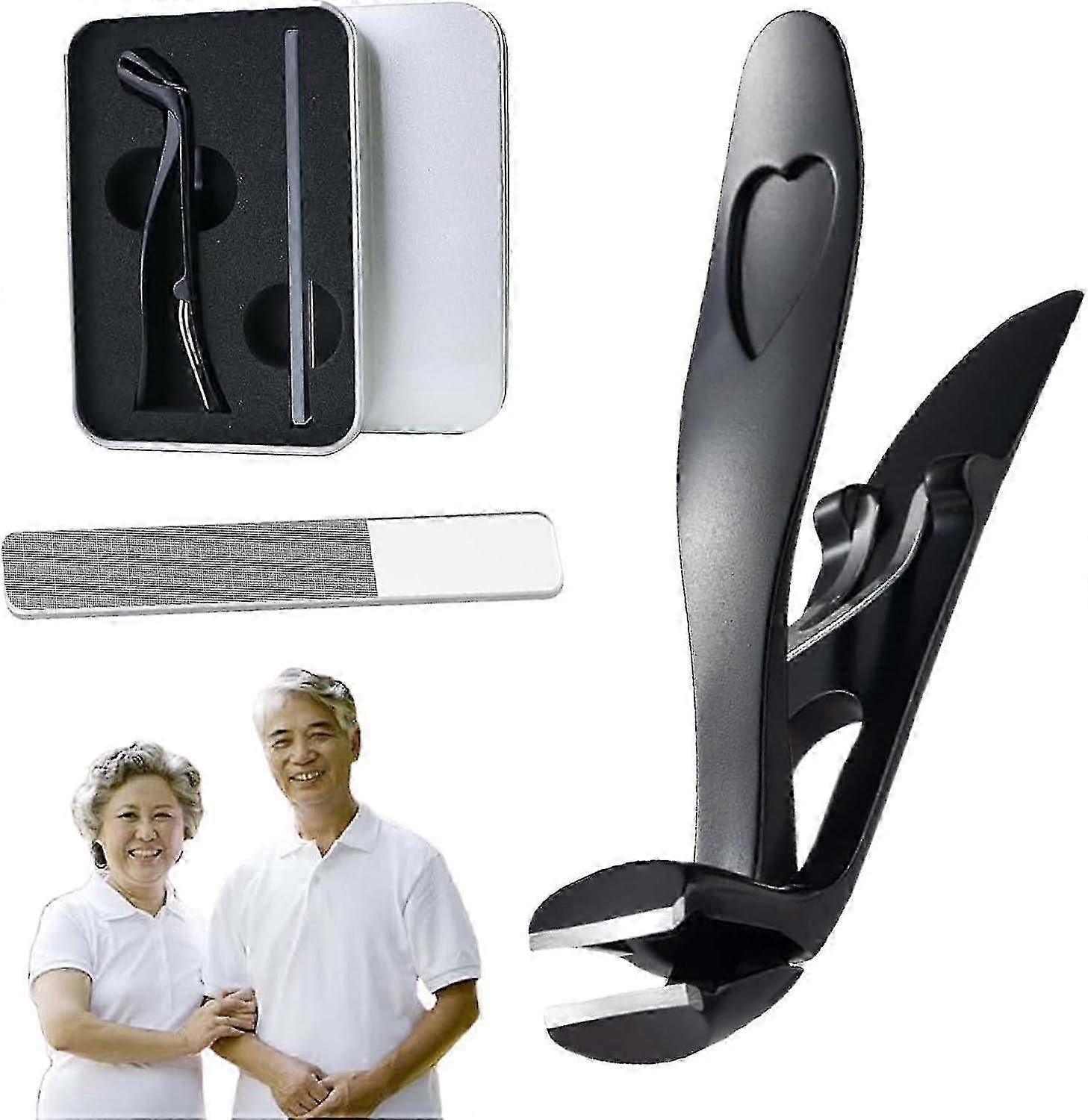 Nagelknipser, Nagelknipser für Senioren, Ergonomischer Nagelknipser groß für Senioren, Nagelknipser Nagelfeilen-Set für dicke und eingewachsene Zehennägel