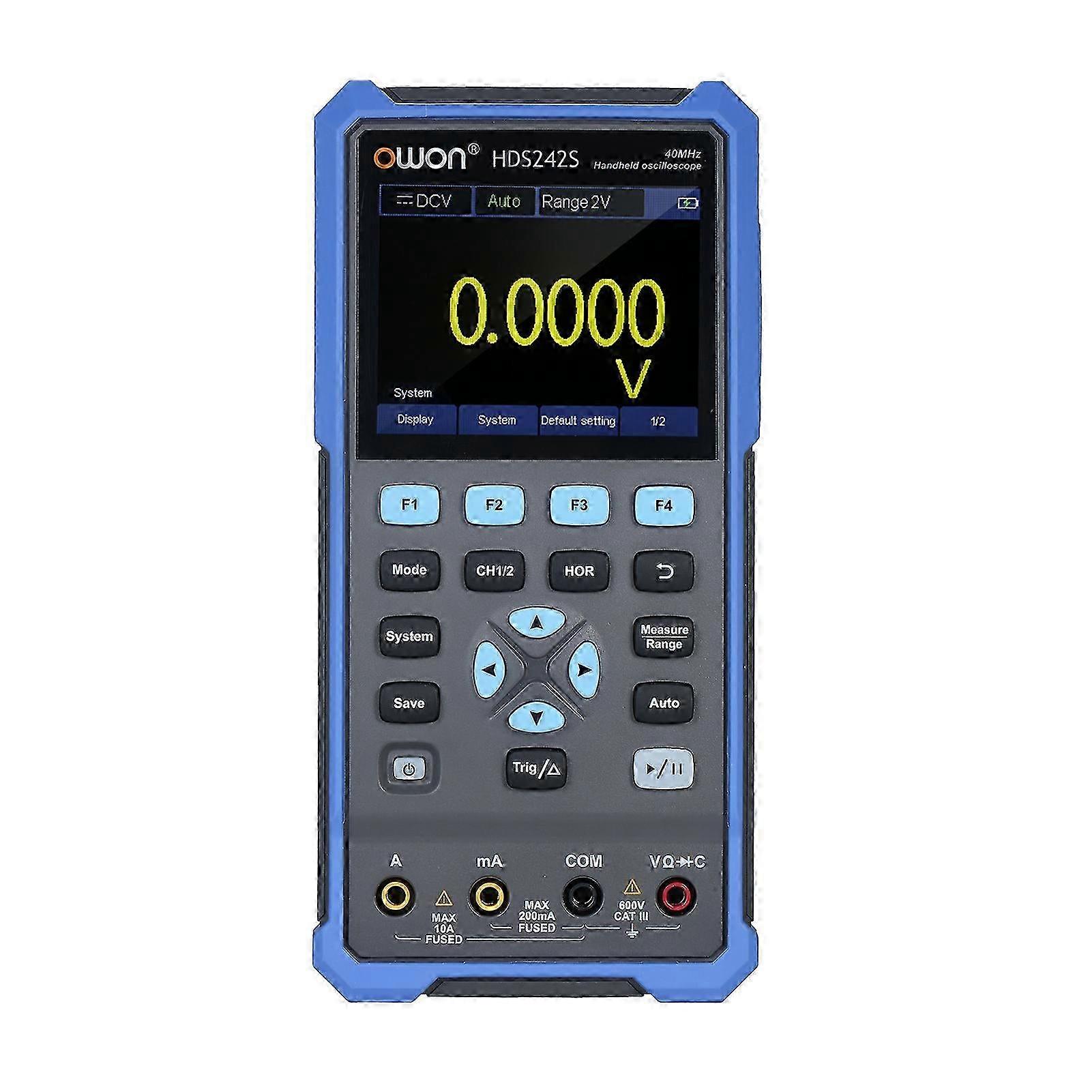 Owon Hds242s 2-ch Handheld Oscilloscope Multimeter Waveform Generator 3-in-1 Multifunctional Tester 40mhz Bandwidth 20,000 Counts Multiumeter Osc + Dm