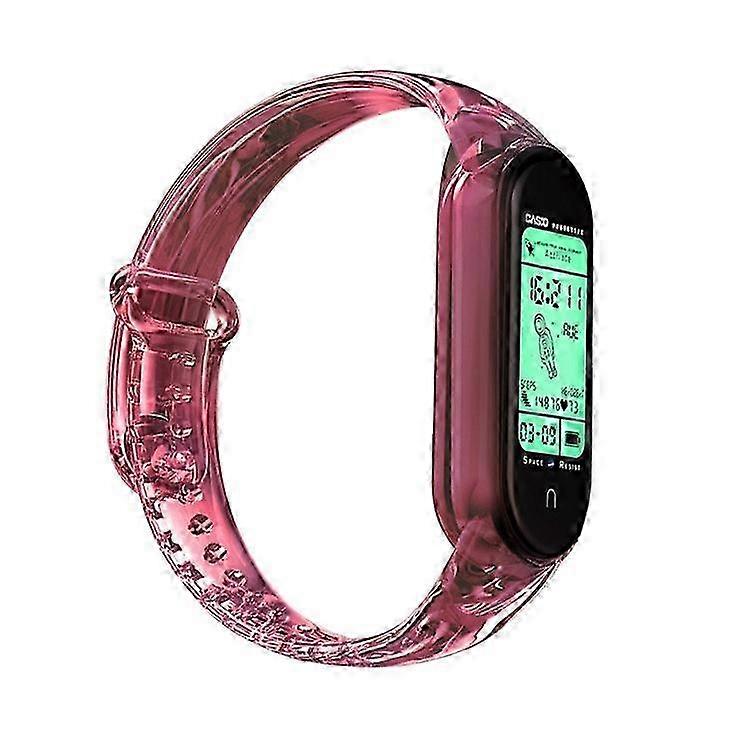 Color Changing Soft TPU Smart Watch Band Strap Replacement Compatible For 3/4 Xiaomi Mi Band
