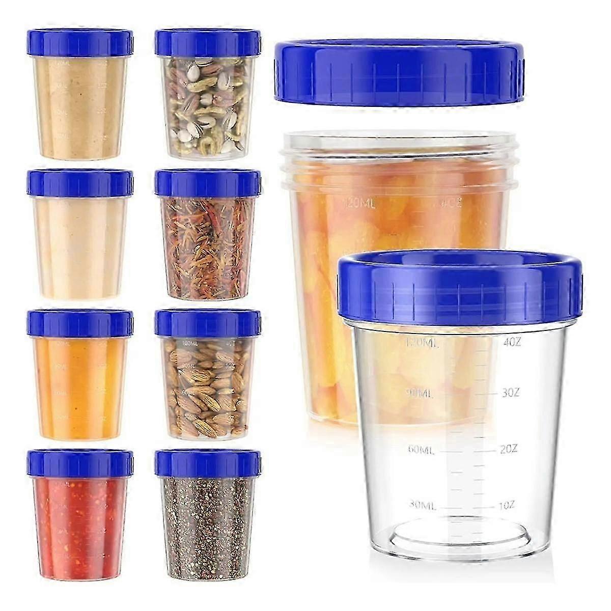 10 Pack 4oz Salad Dressing Container to Go,Small Containers with Lids Leakproof Condiment Container