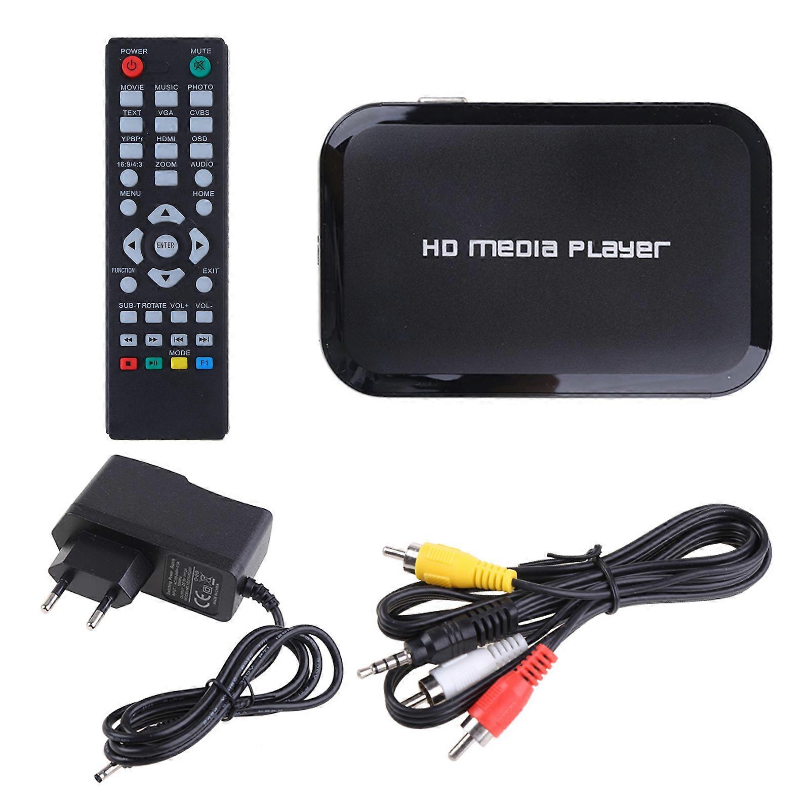 110-240V HDMI Media Player Mini 1080P Digital Player Box Support USB MP3 MMC SD MKV with Remote Control(US Plug)