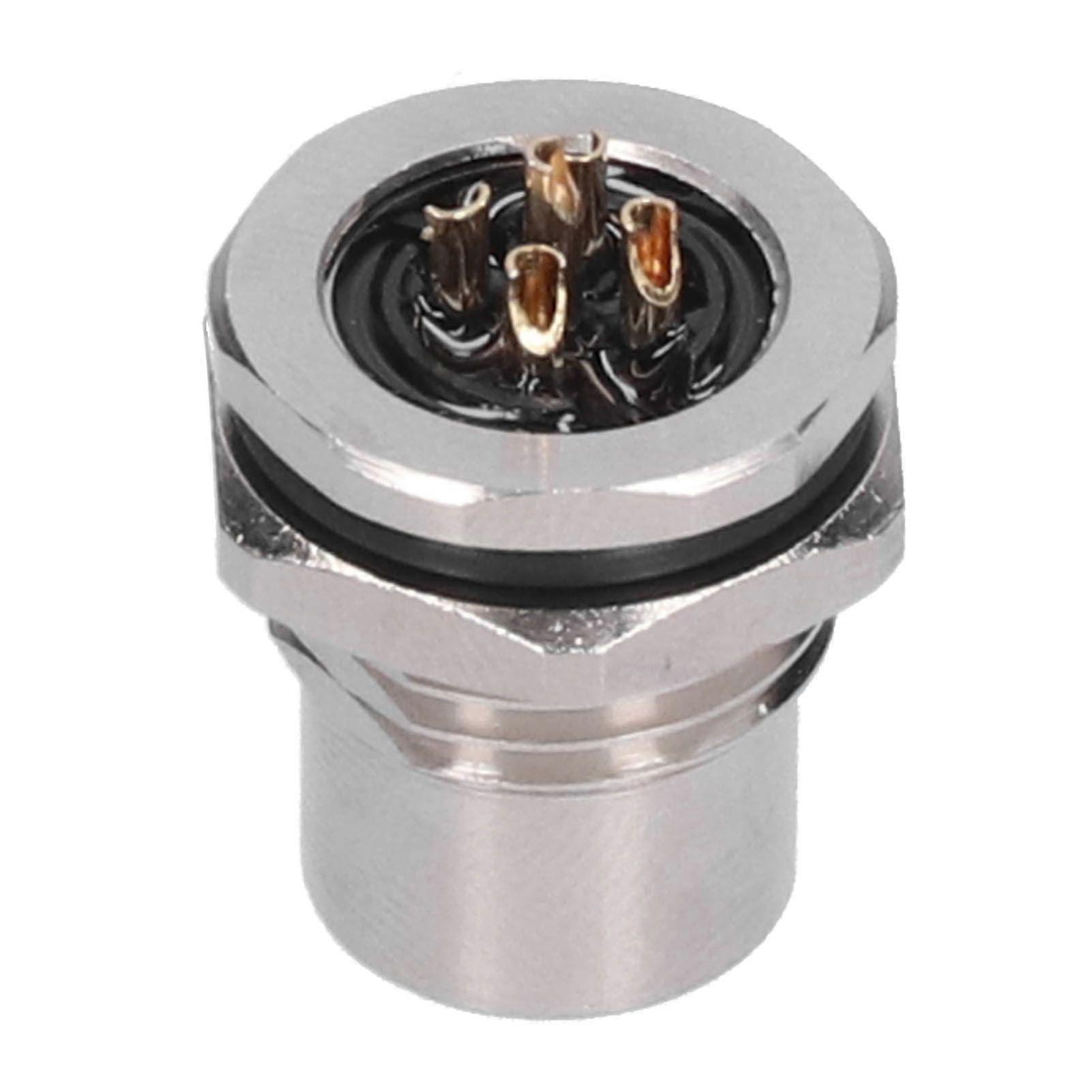 High quality  M12-F-S5 rear mounted hole socket F solder wire metal connector 5