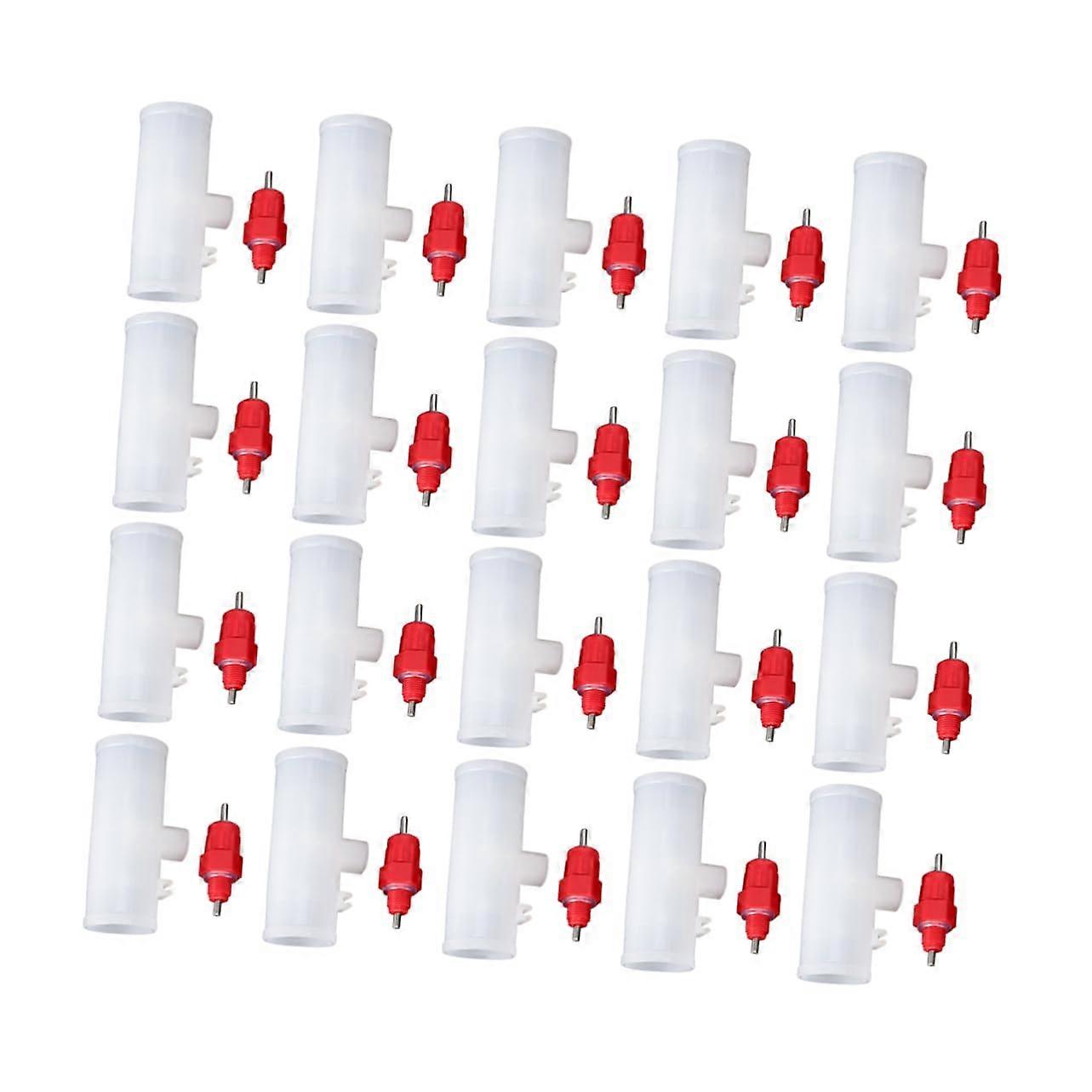 20 Pack Automatic Chicken Waterer Cups - Poultry Drinking Fountain, Farm-Style Water Dispenser for Chicks