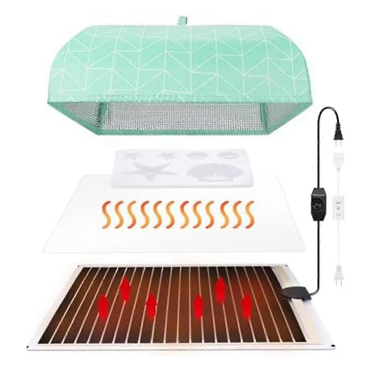 Resin Heating Pad with Timer Silicone Mold Kit for Beginners - 2-in-1 Art Craft Tool