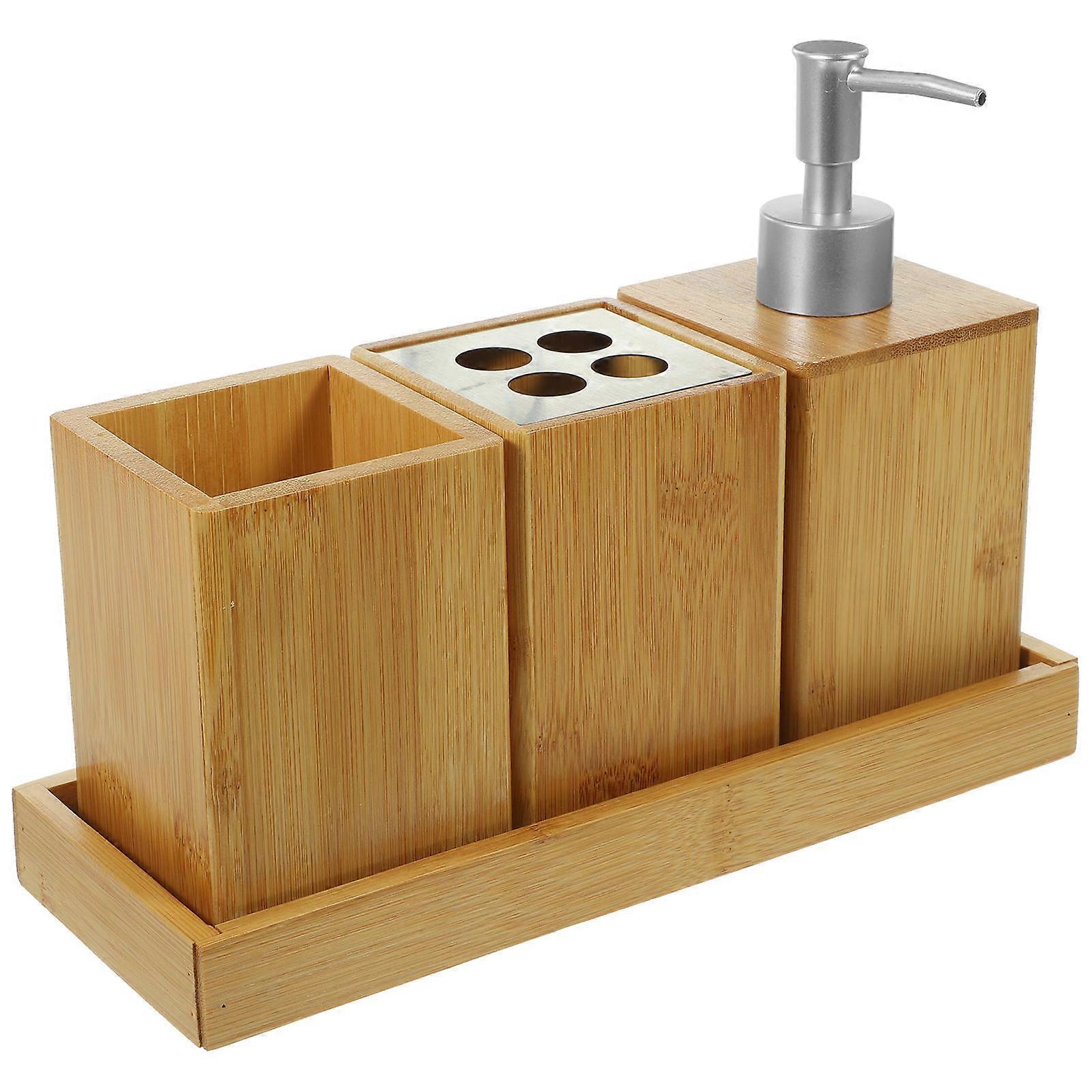 Stylish Bathroom Set with Brush Holder, Keep Items Within Reach