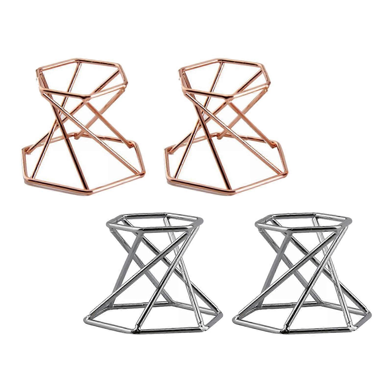 4x Display Stand Mineral Specimens Geode Cluster Holder