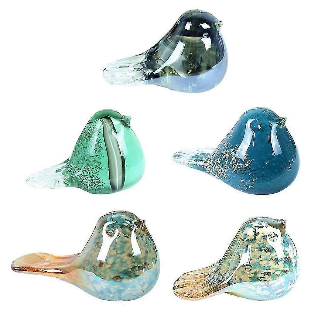 Figurina di uccello in vetro fatta a mano - Decorazione animale per la casa (1PC)