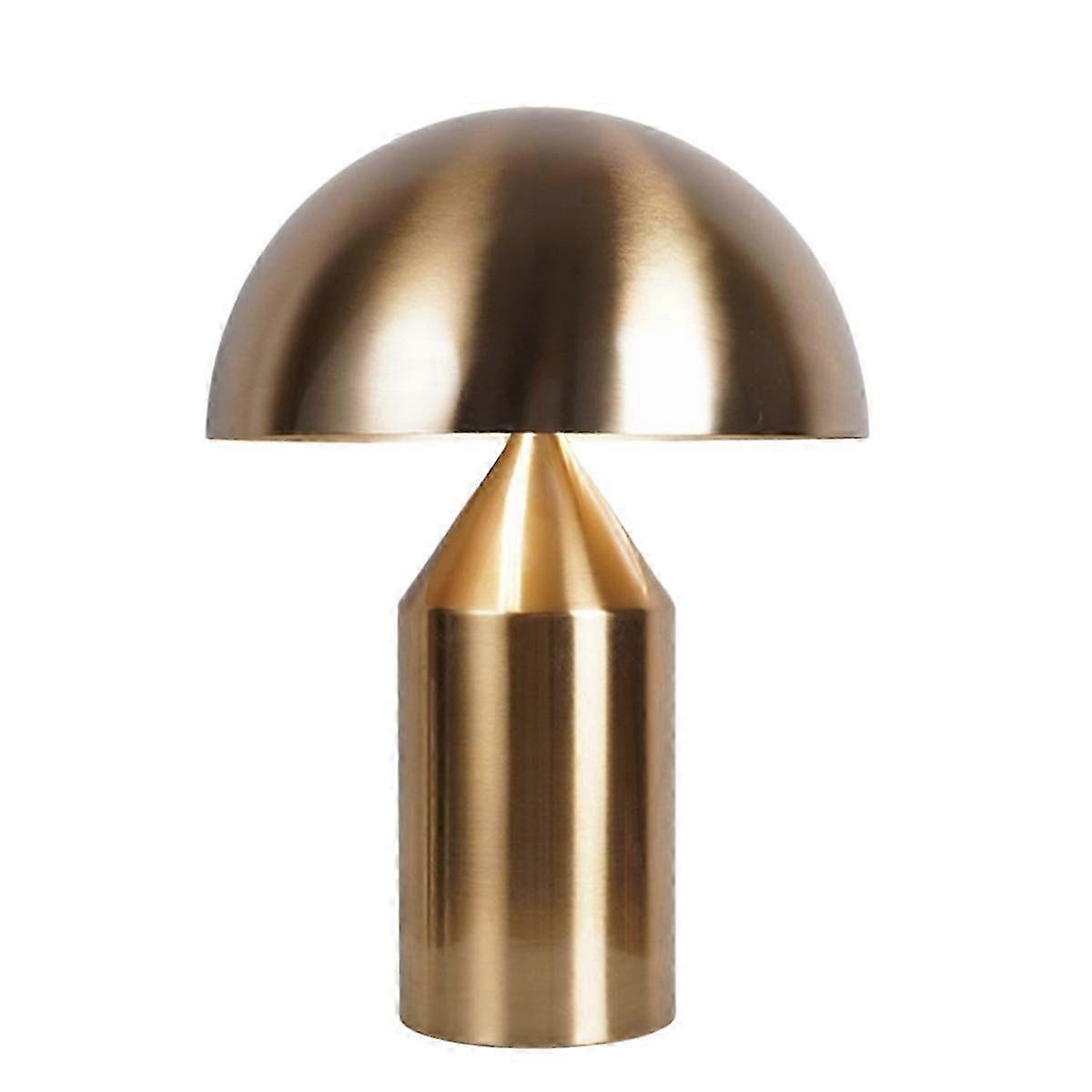 Nordic Style Mushroom Table Lamp, Iron E27 Socket with Gold Finish EU Plug