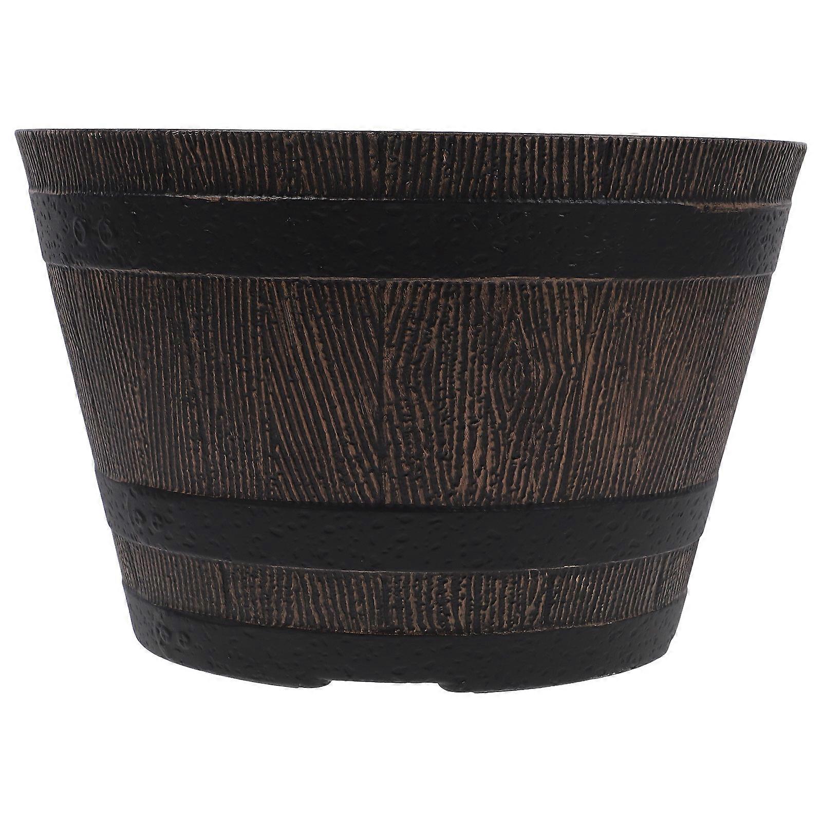 Durable Resin Planter Barrel, Simple Yet Chic for Various Plant Types