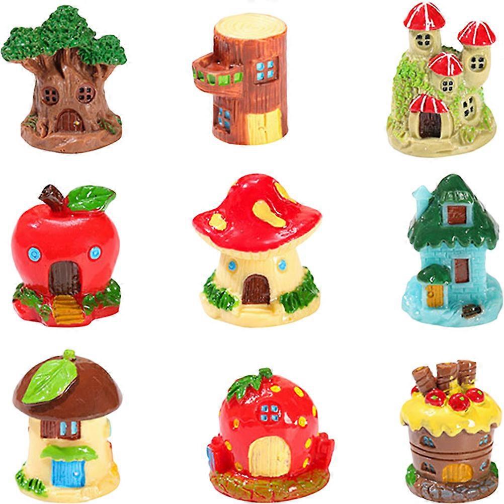 Tiny House Resin Figurines, Great Accessories for Miniature Landscapes and Decor Ideas