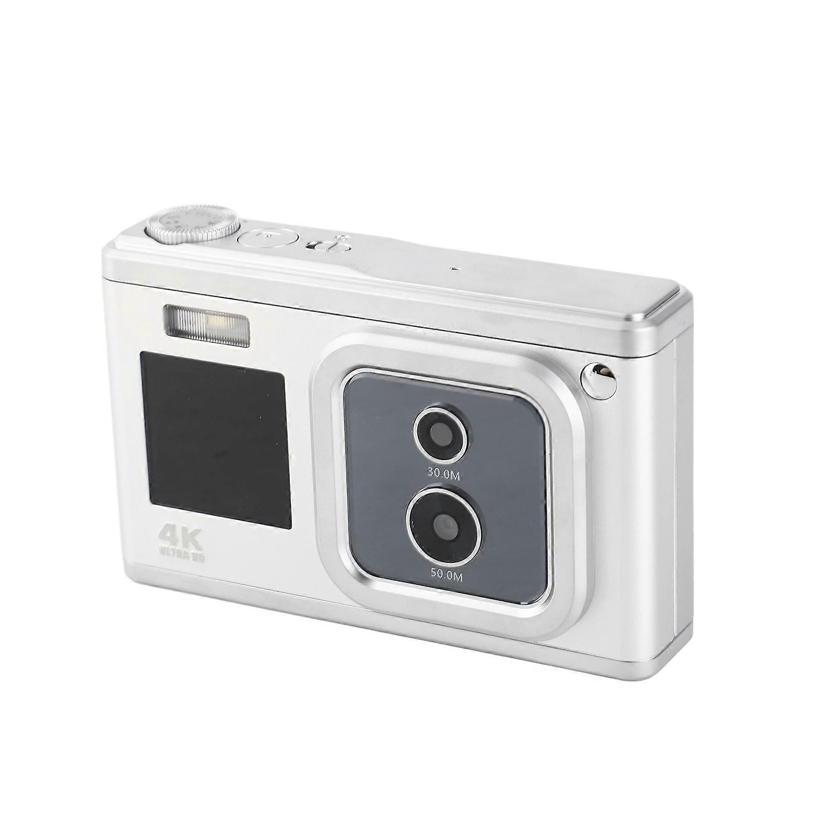 2.88 Inch Portable Digital Camera Compact Camera 50MP 4K Ultra HD 16X Zoom Auto Focus Self Timer Anti Shaking with 2pcs Batteries 32GB Memory Card fo