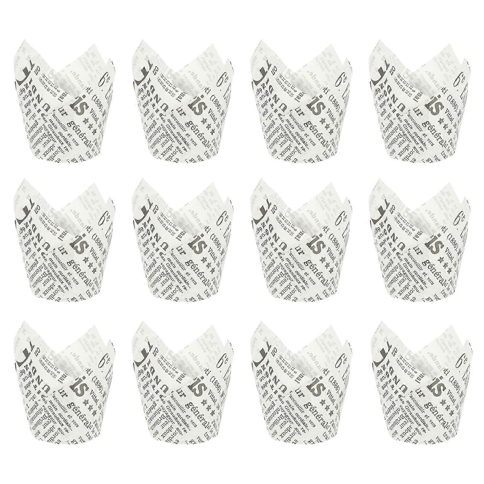 Cupcake Liners Paper Baking Cups Food-Grade Ink Printing Safe for Food Use 50Pcs