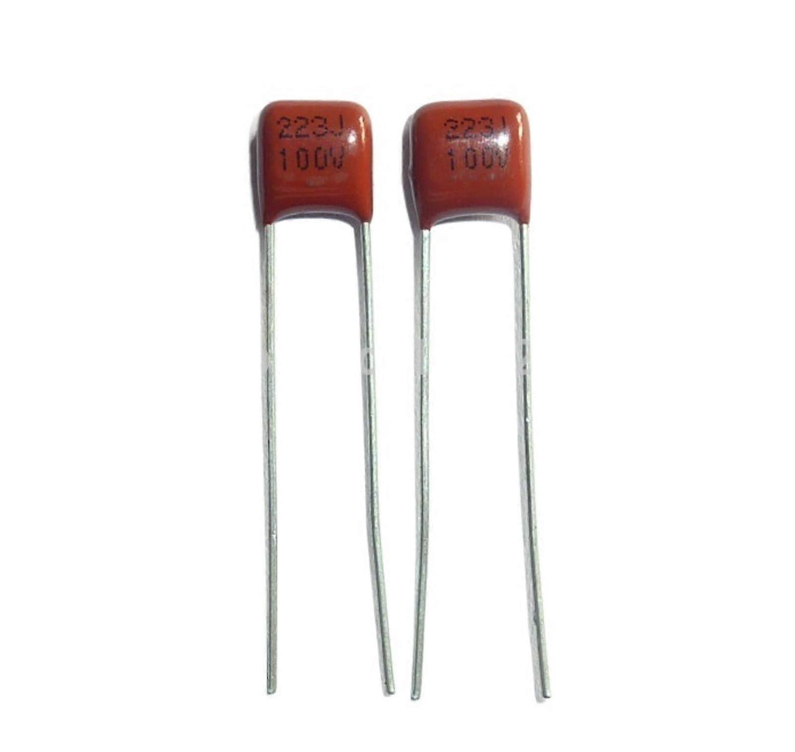 100pcs CBB Capacitor 223 100V 223J 0.022uF 22nF P5 CL21x Metallized Polypropylene Film Capacitor Ref: 5115
