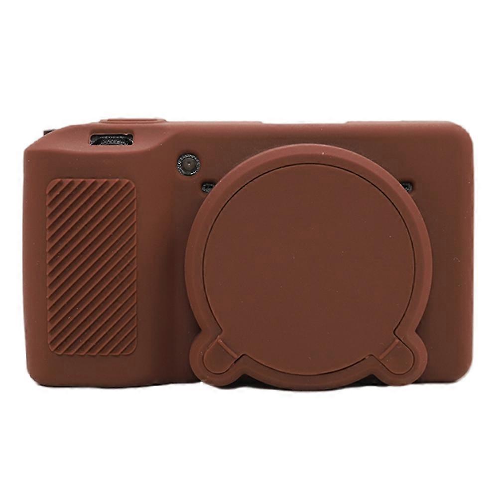 f3V Pour Ricoh GR IIIx GR III Housse de Caméra Anti-Rayures Silicone L1B Étui De Protection - Café