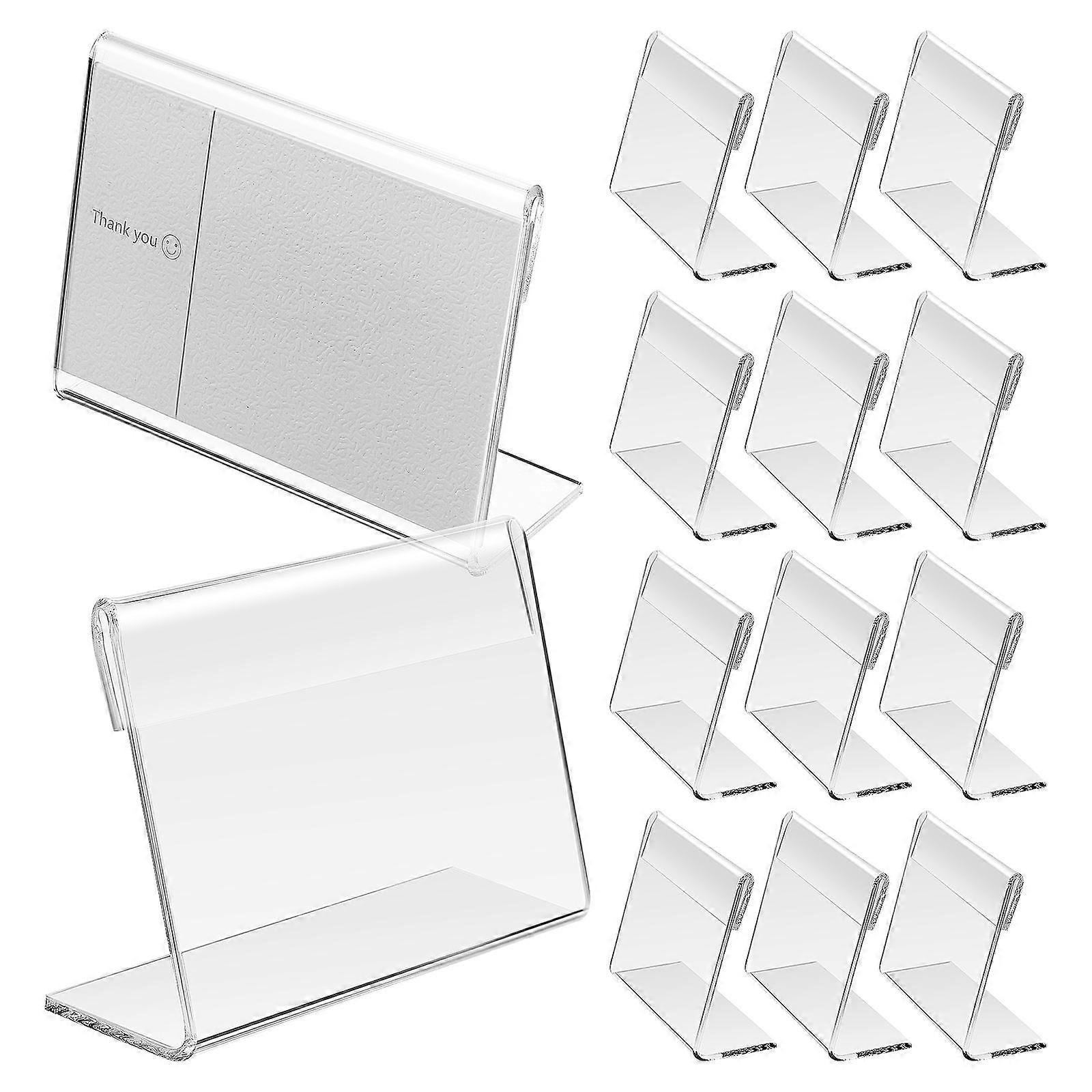 Horizontal Sign Holder Acrylic Signs Price Display Hotel 3.54X2.36X1.18in Simple Design 20Pack