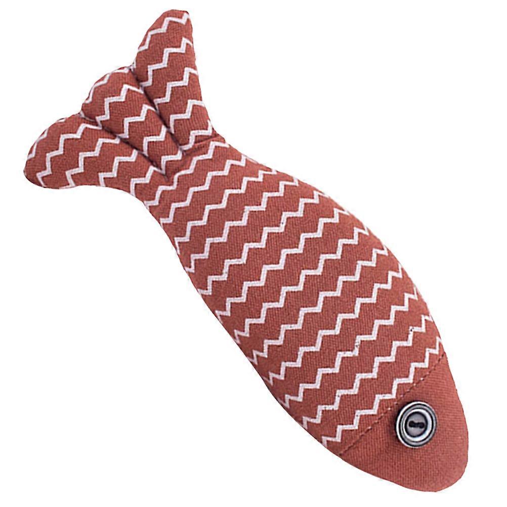 Pet Cat Toys Tease Sisal Fish Catnip Toy Cat Owners Reduce Boredom PP Cotton 7.9 3.5 2.0in 1Pack